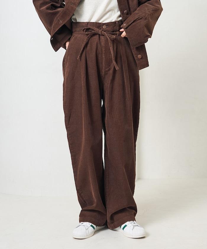 特別款燈芯絨抽繩休閒褲＜可搭配套裝＞