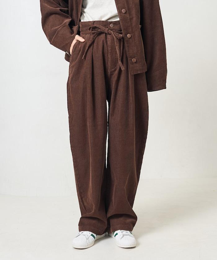 特別款燈芯絨抽繩休閒褲＜可搭配套裝＞