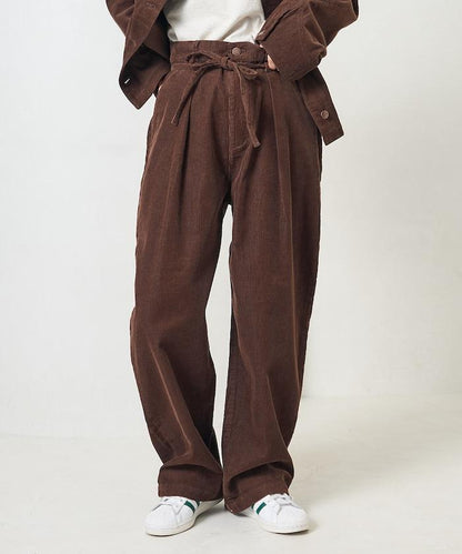 特別款燈芯絨抽繩休閒褲＜可搭配套裝＞