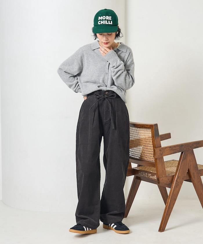 特別款燈芯絨抽繩休閒褲＜可搭配套裝＞