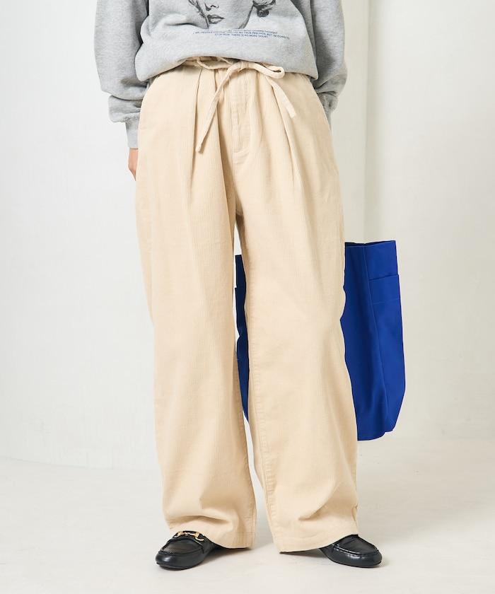 特別款燈芯絨抽繩休閒褲＜可搭配套裝＞