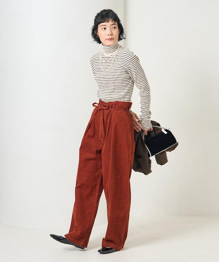 特別款燈芯絨抽繩休閒褲＜可搭配套裝＞