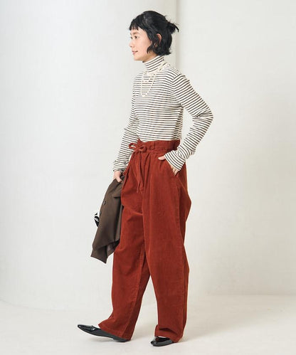 特別款燈芯絨抽繩休閒褲＜可搭配套裝＞