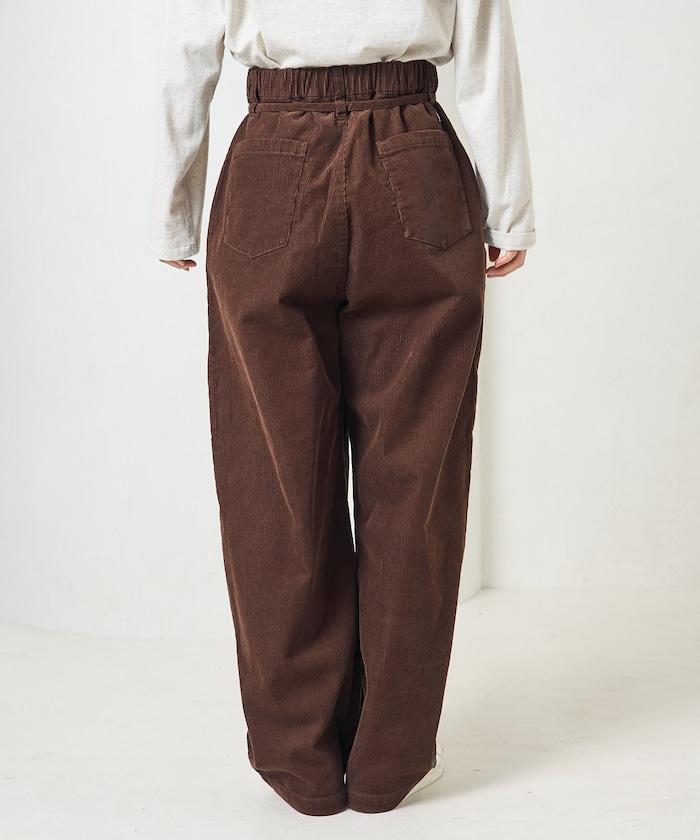 特別款燈芯絨抽繩休閒褲＜可搭配套裝＞