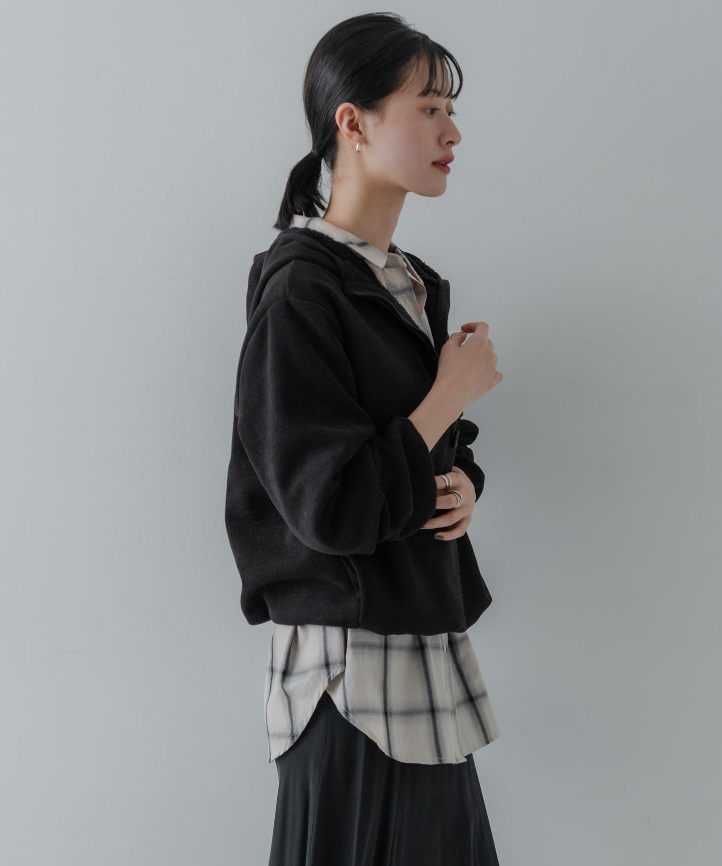 THOUSAND MILE×URBAN RESEARCH 聯名針織抓絨半拉鍊連帽衛衣