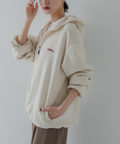 THOUSAND MILE×URBAN RESEARCH 聯名針織抓絨半拉鍊連帽衛衣