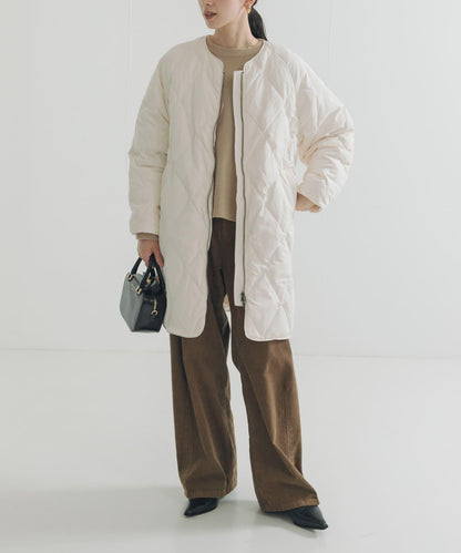 繭型絎縫長款羽絨服