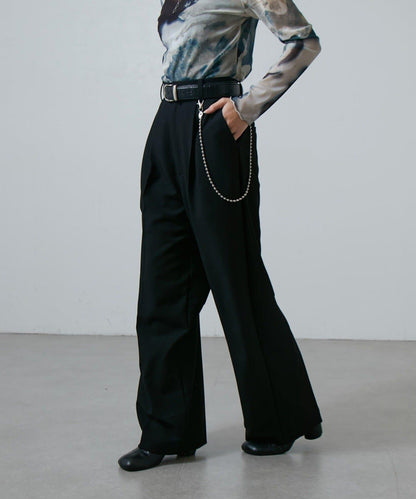 後背拼接鏈條裝飾休閒長褲