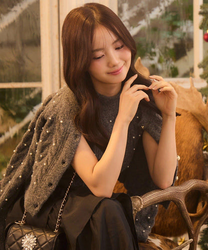 【Seemi.】寶石裝飾針織衫