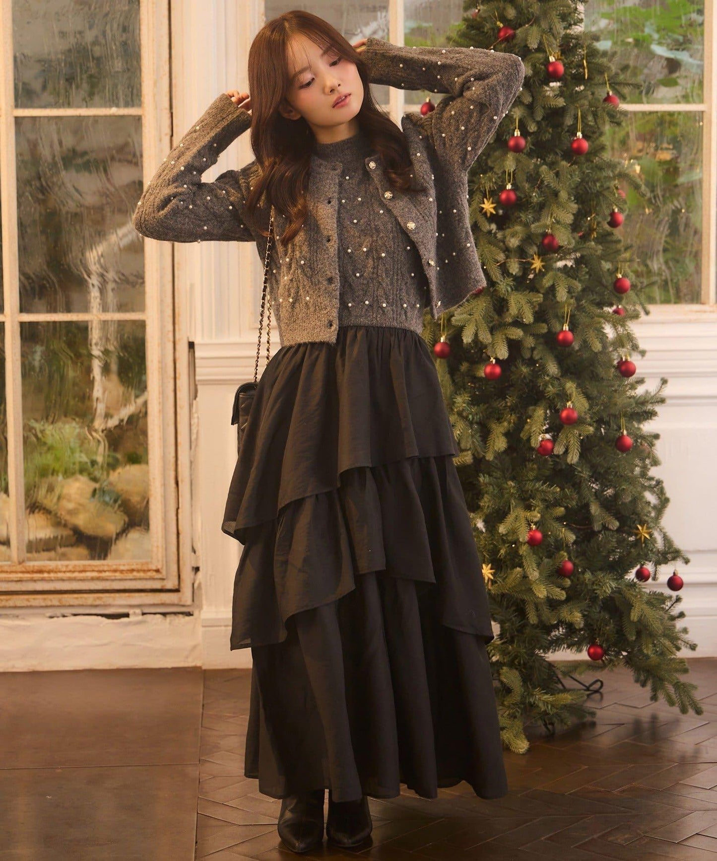 【Seemi.】寶石裝飾針織衫