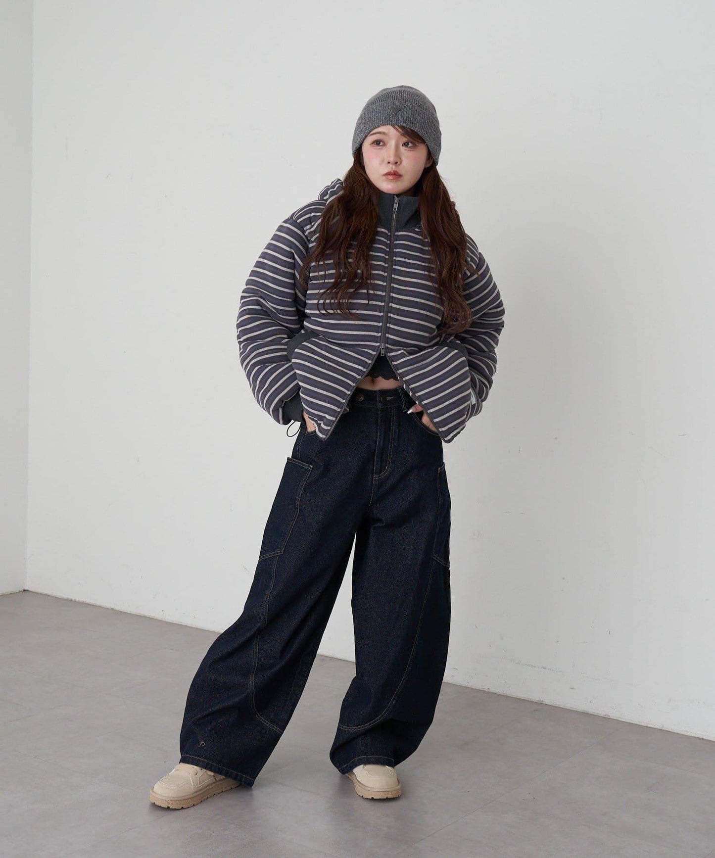 剪裁標誌羽絨服