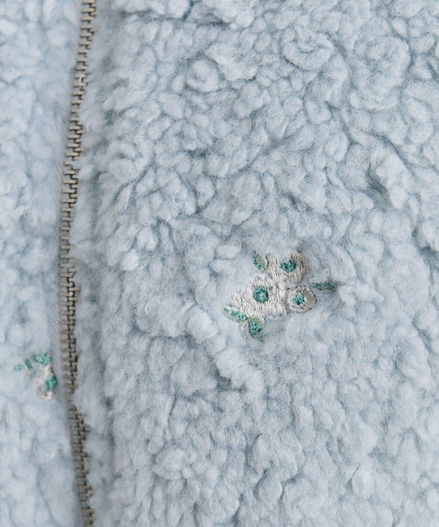 花卉刺繡羊羔絨短外套