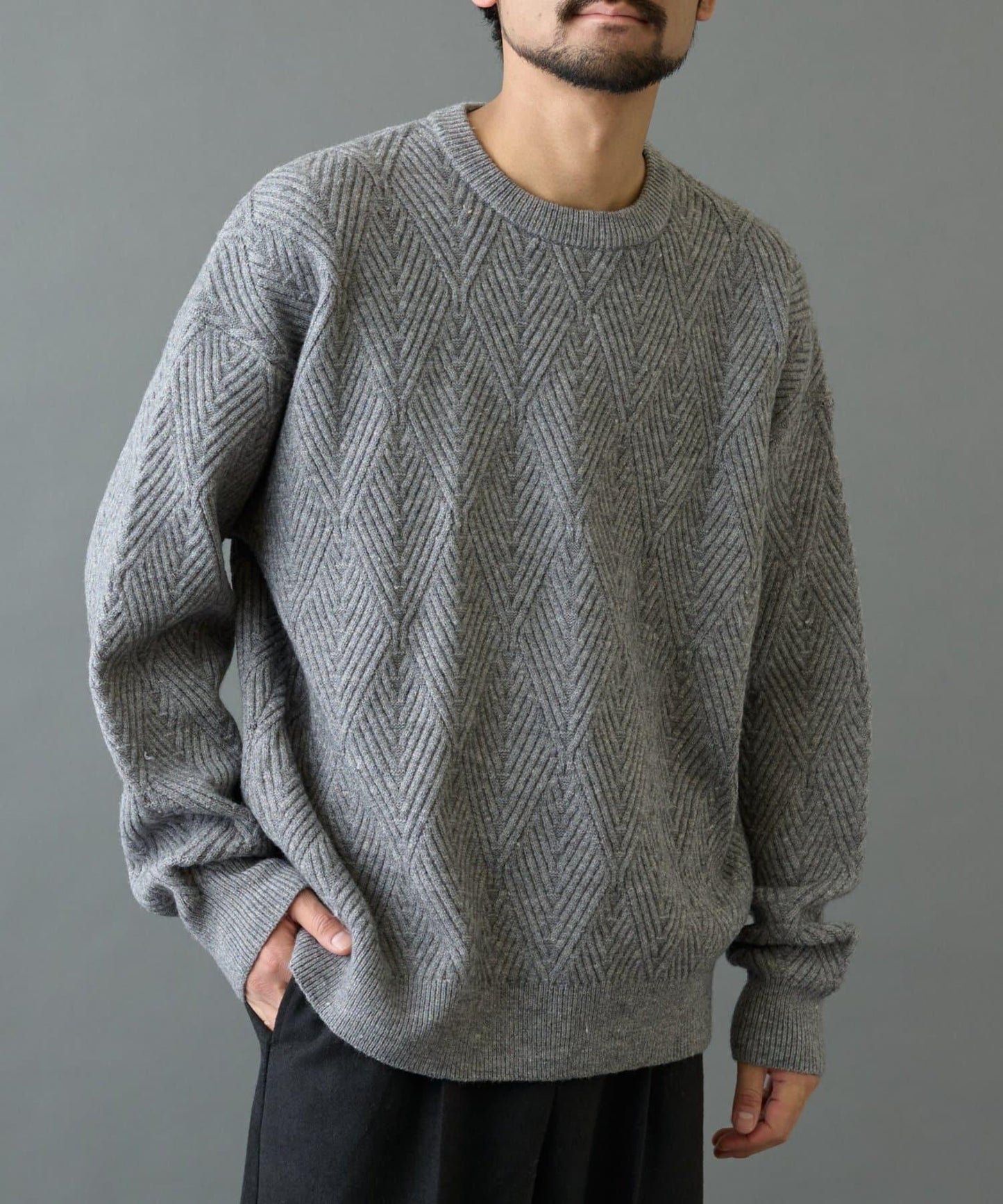 瓷磚圖案針織套頭衫