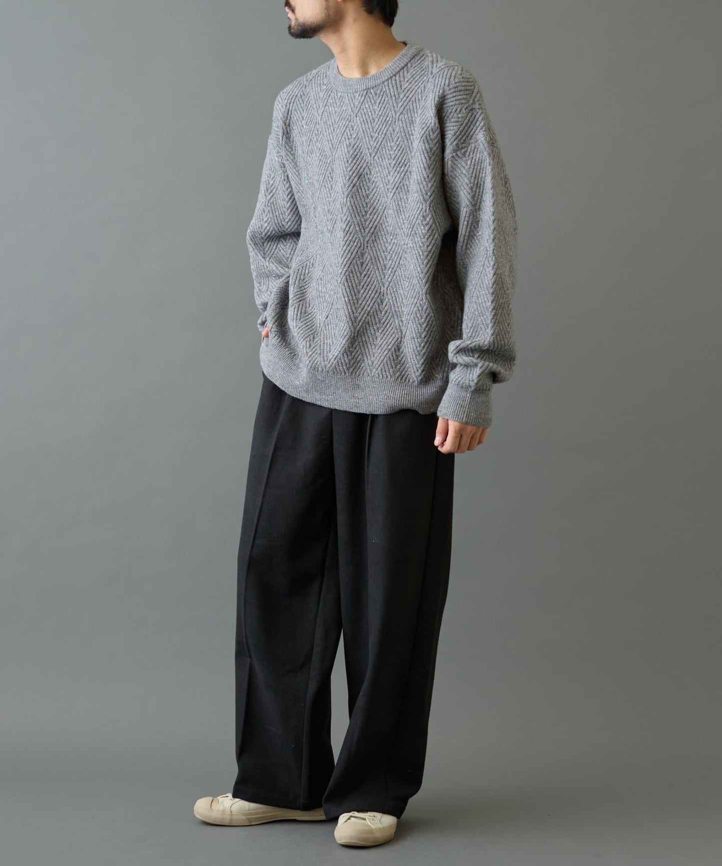 瓷磚圖案針織套頭衫