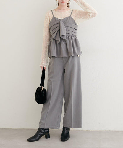 【natural couture】側邊扣長褲