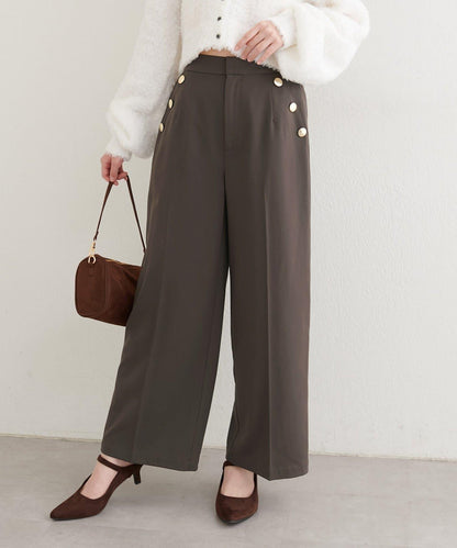 【natural couture】側邊扣長褲