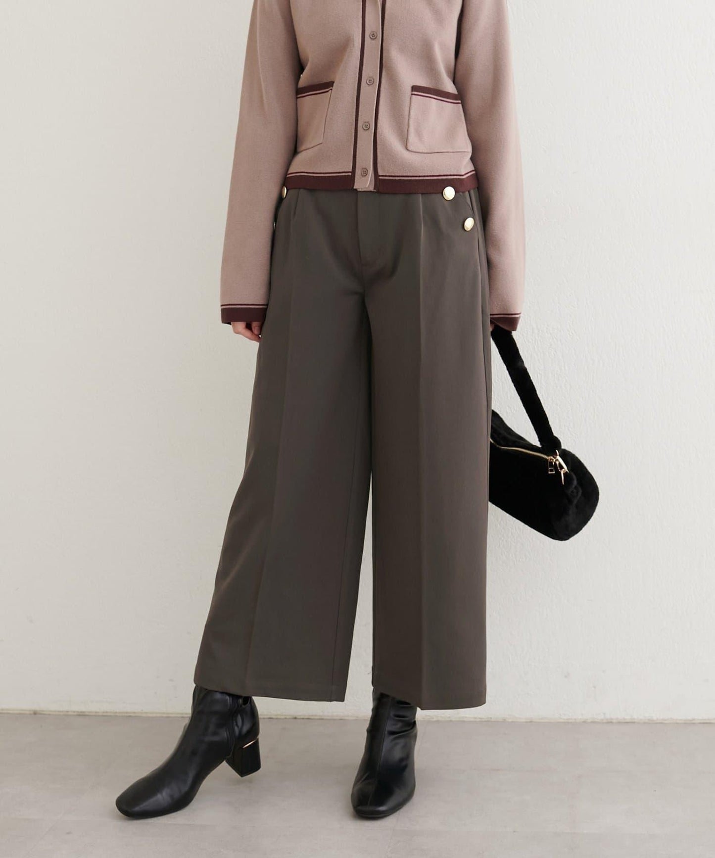 【natural couture】側邊扣長褲