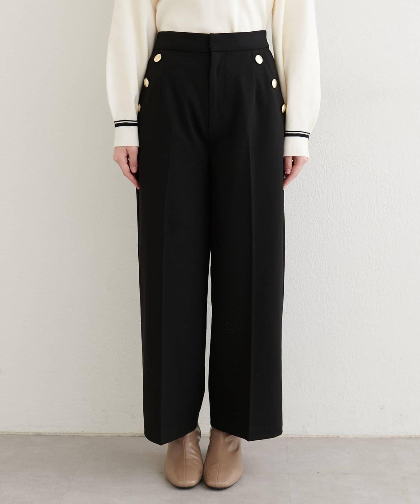 【natural couture】側邊扣長褲