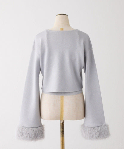 【Twinkle Collection】袖部毛絨短外套+亮片吊帶上衣套裝