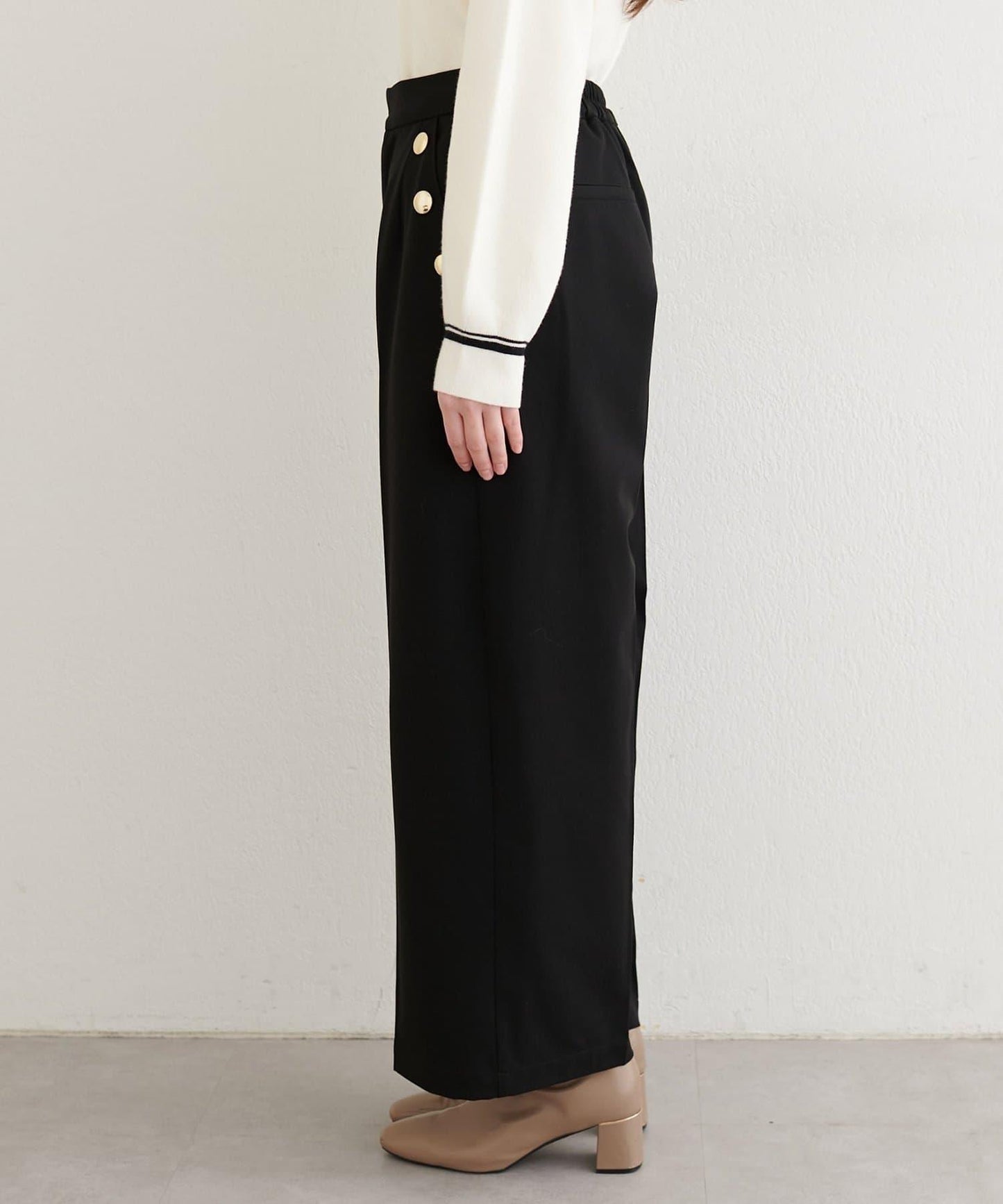 【natural couture】側邊扣長褲