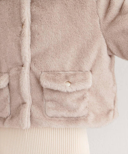 仿皮草短款外套