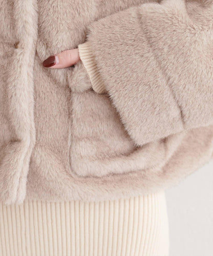 仿皮草短款外套