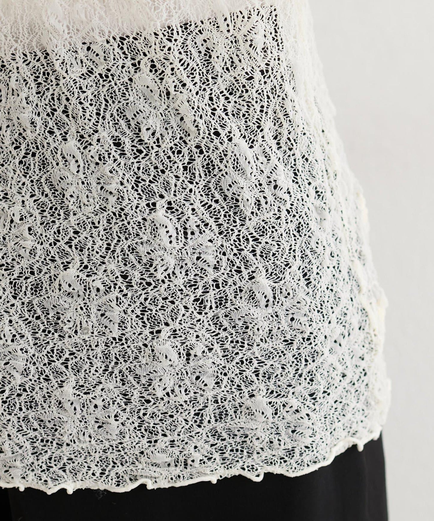 【natural couture】蝴蝶結吊帶背心+蕾絲波浪邊T恤套裝