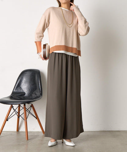 三色拼接針織衫