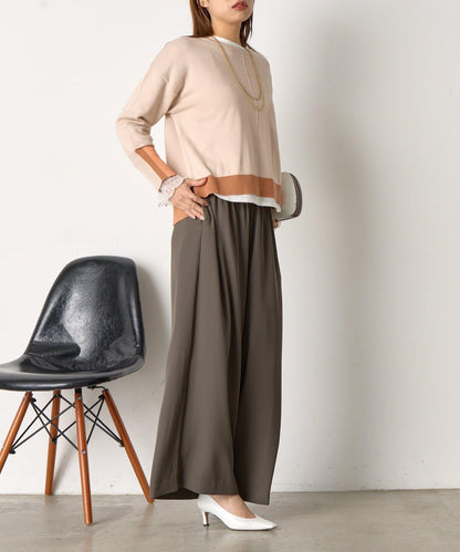 三色拼接針織衫