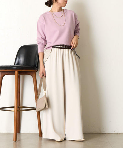 後褶皺船領針織衫