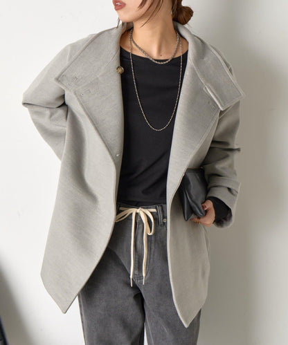 羊毛感立領夾克