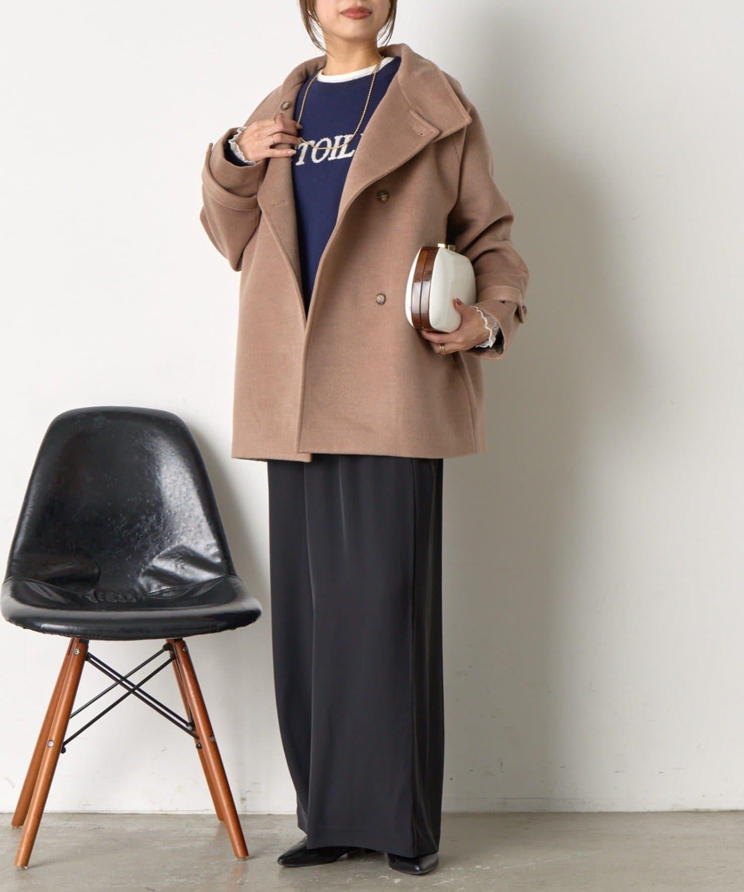 羊毛感立領夾克