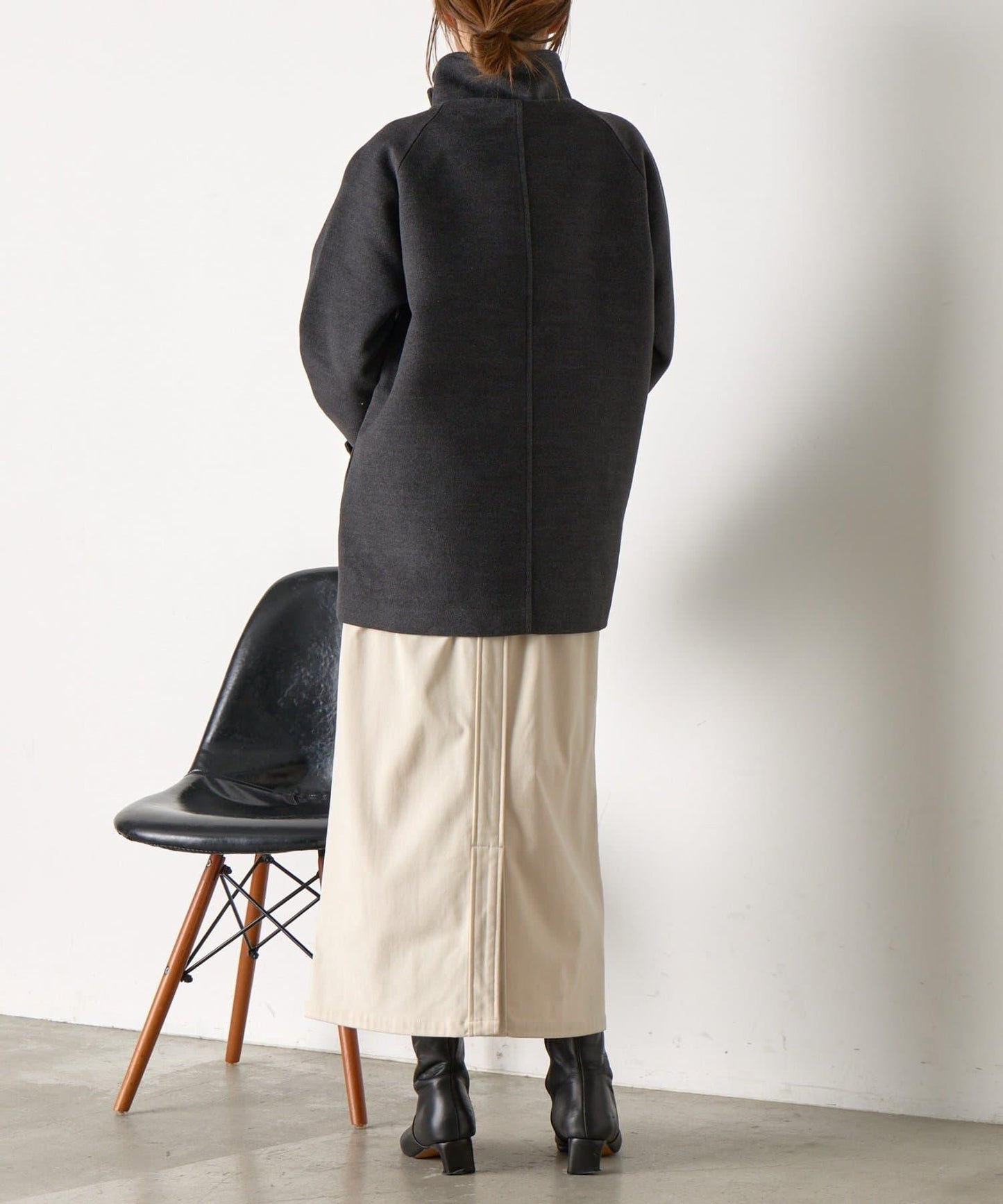 羊毛感立領夾克