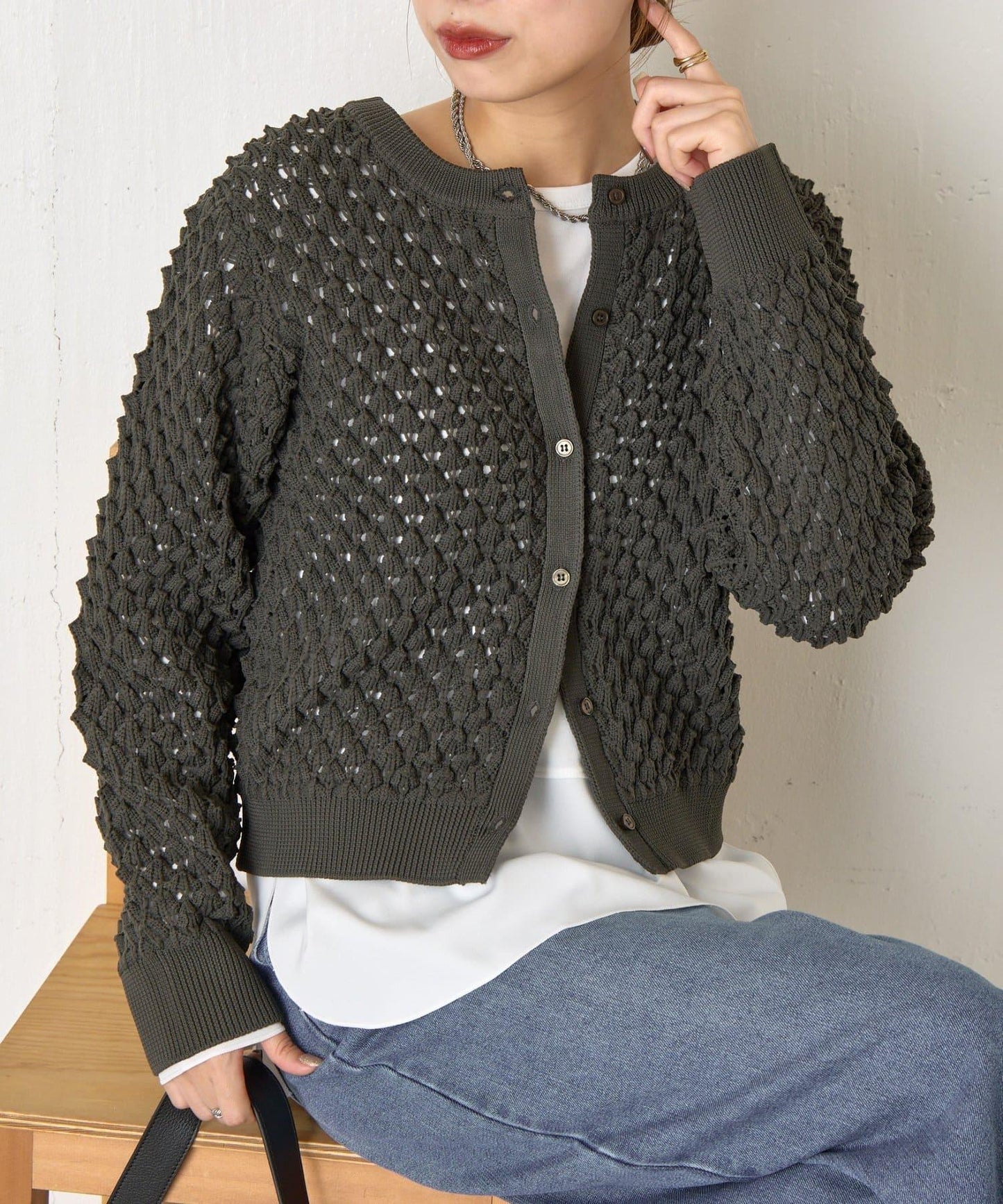 小鹿圖案針織開衫