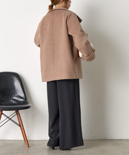 羊毛感立領夾克