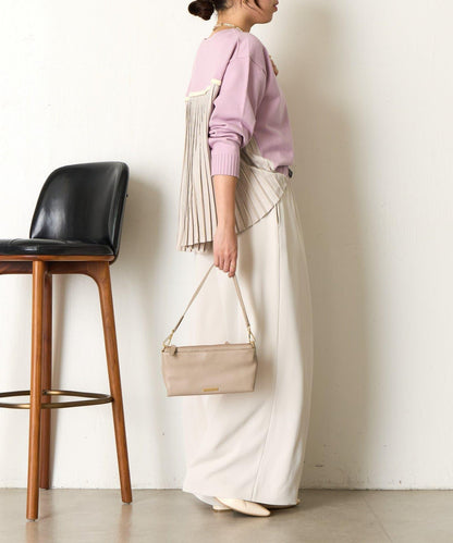 後褶皺船領針織衫