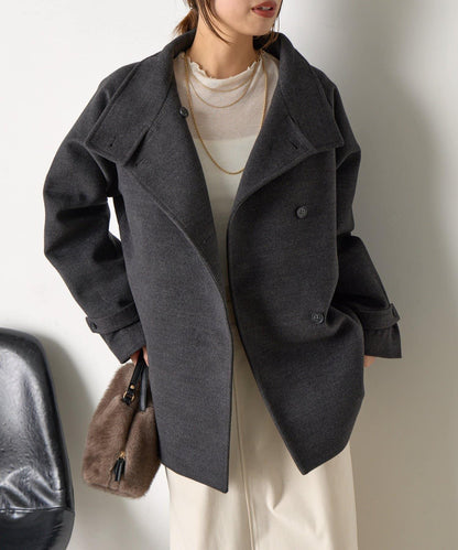 羊毛感立領夾克