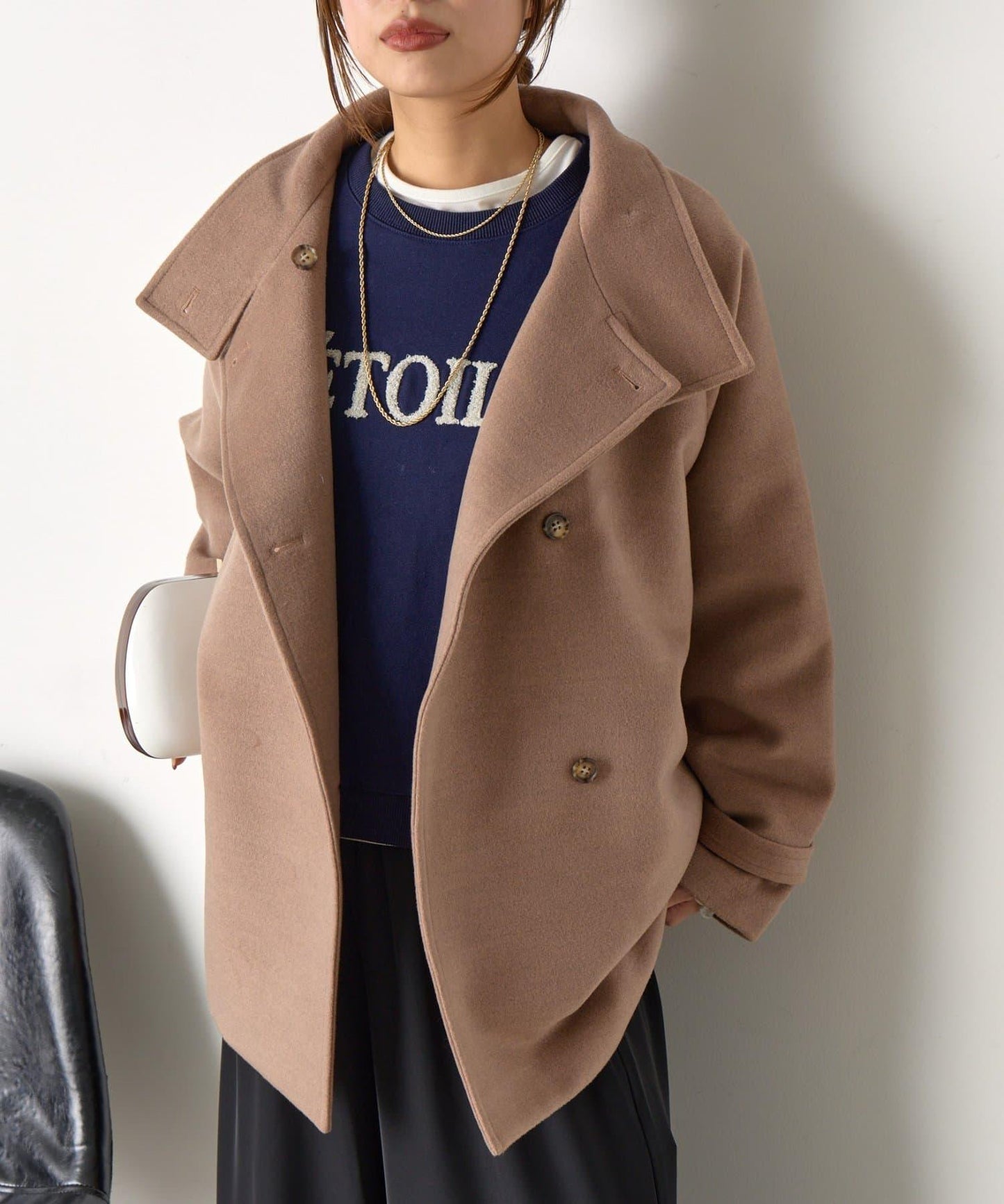 羊毛感立領夾克