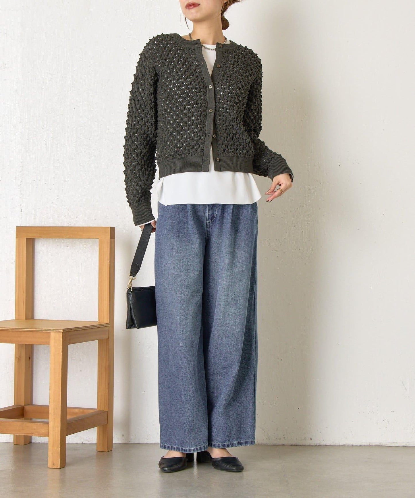 小鹿圖案針織開衫