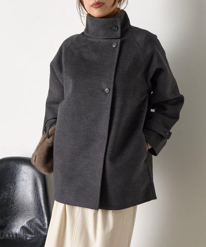 羊毛感立領夾克