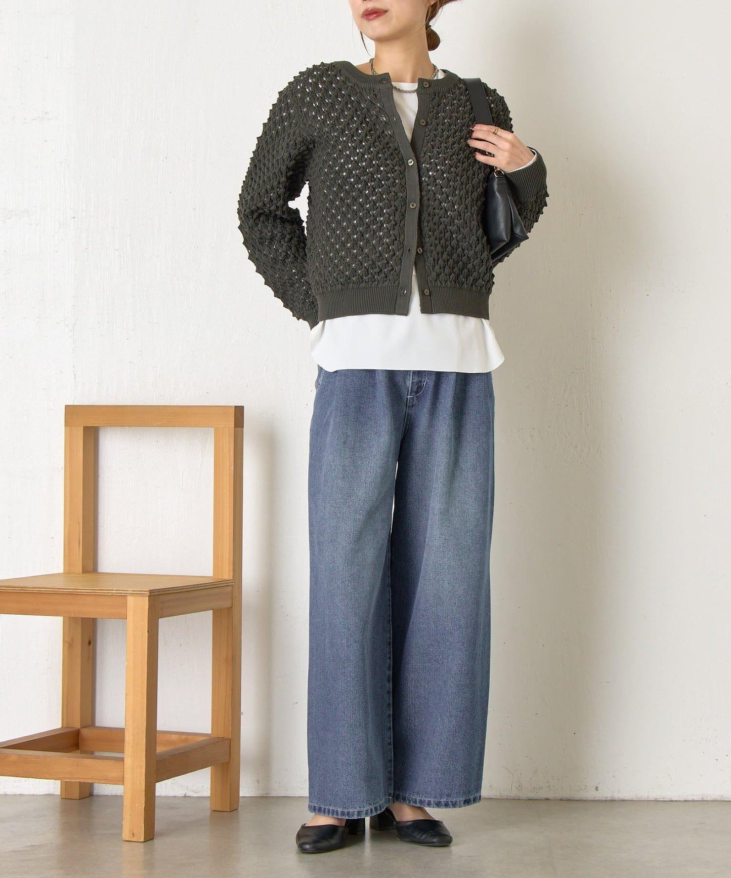 小鹿圖案針織開衫