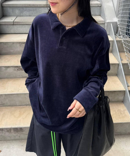 【Kastane】天鵝絨翻領襯衫*