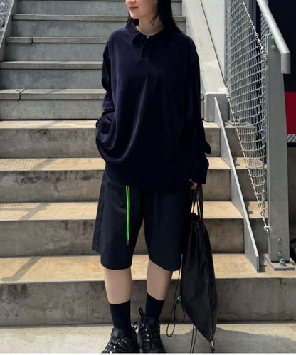 【Kastane】天鵝絨翻領襯衫*