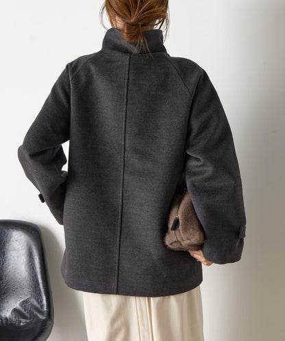 羊毛感立領夾克