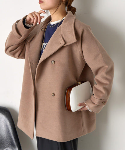 羊毛感立領夾克