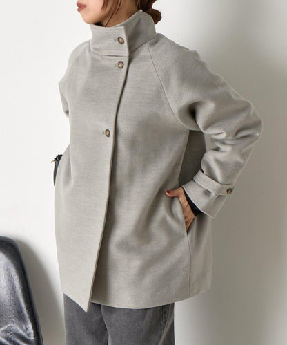 羊毛感立領夾克