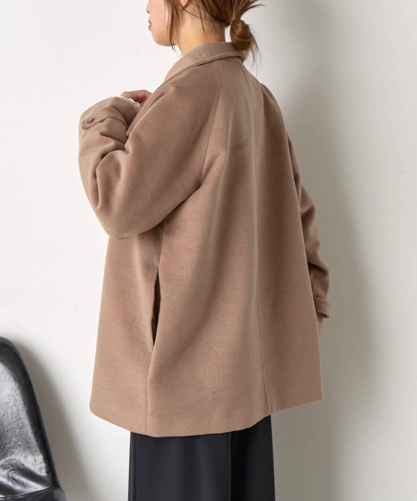 羊毛感立領夾克