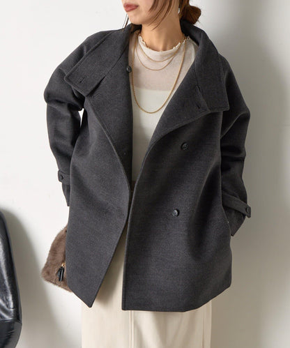 羊毛感立領夾克