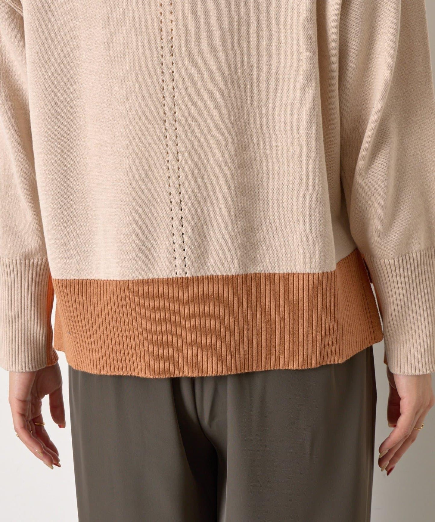 三色拼接針織衫