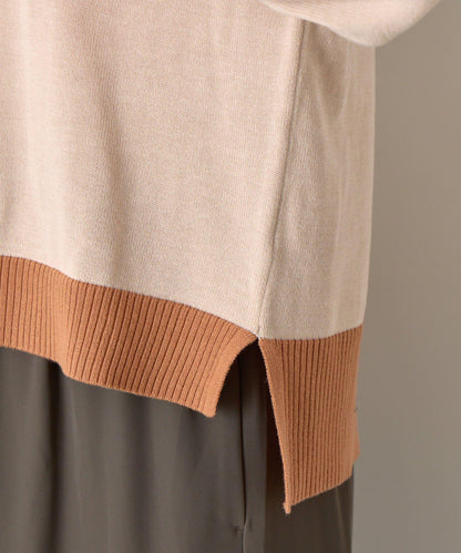 三色拼接針織衫